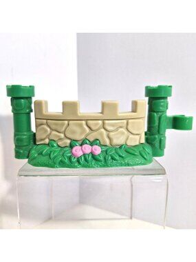 Little People Castle Stone Wall Fence Pink Flowers Lil Kingdom Replacement